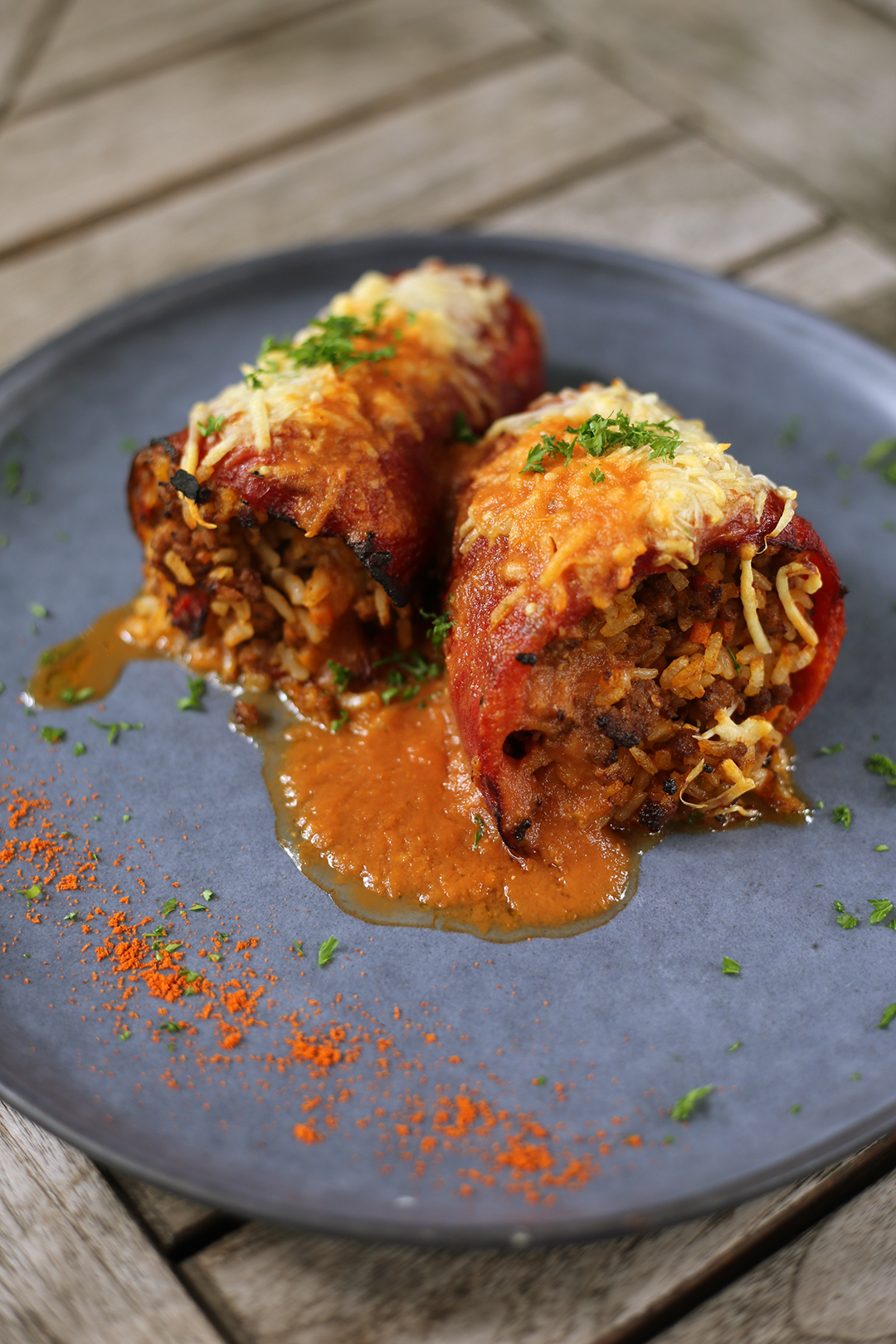CHILE DULCE RELLENO DE CARNE DE RES - 2 unidades